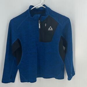 Gerry Boys Blue & Black 1/4 Zip Fleece Lined Pullover Top Size 10-12